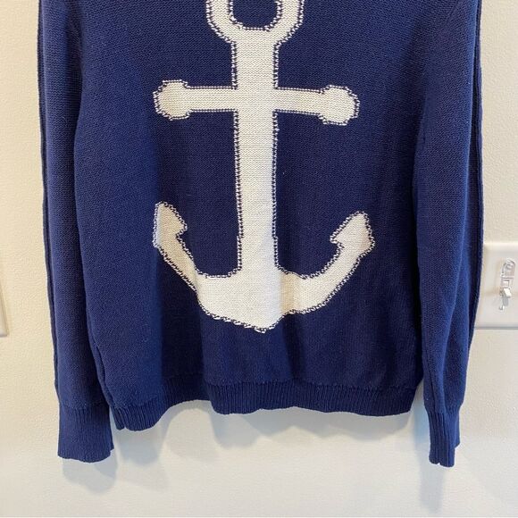 Tribal nautical cable cardigan in size 6 navy preppy - Picture 6 of 11